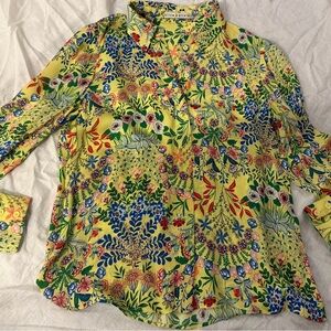 Alice + Olivia Yellow Floral Shirt
